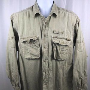 Vintage Joe Camel 1996 Mens Safari Shirt Beige
